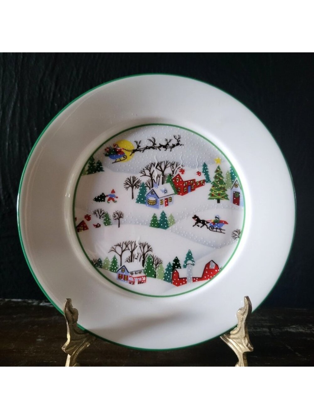 Lenox "Sleighride" Bread & Butter Plate Christmas China Discontinued 6.5"